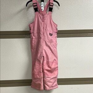 Platinum Brand Soft Pink Insulated Kids Snow Bibs